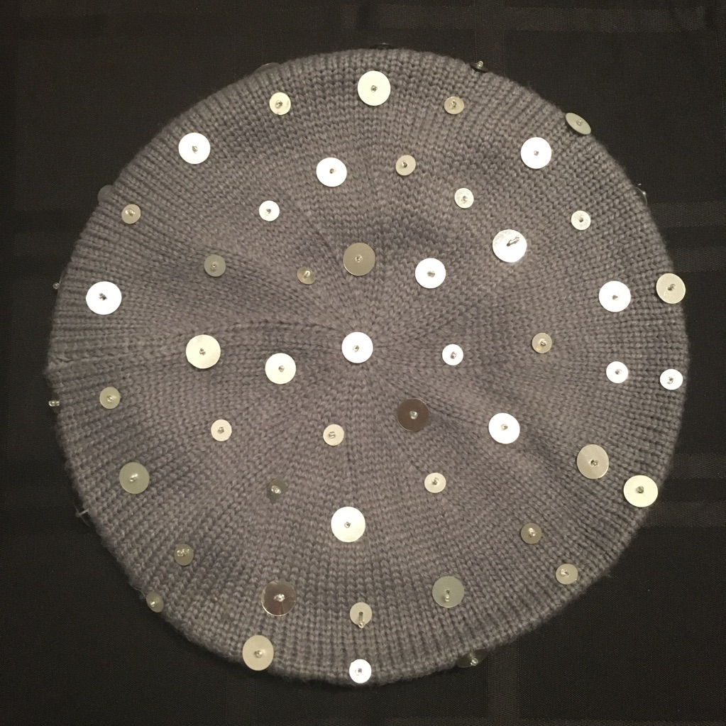 Gray Sequin Beret